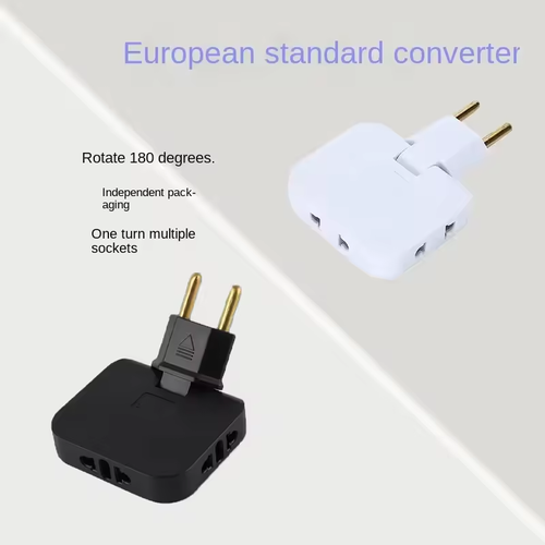 3pcs EU Plug 3 AC Outlet Power Strip Multiprise 1 Convert 3 Extension Electrical Socket 180° Rotating Fulfillment Socket AC Adapter