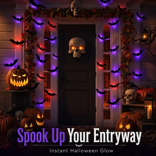 2026 Hot Sale 3D LED Bat Wall Decorations – Light-Up Halloween Decor for Walls, Windows & Parties