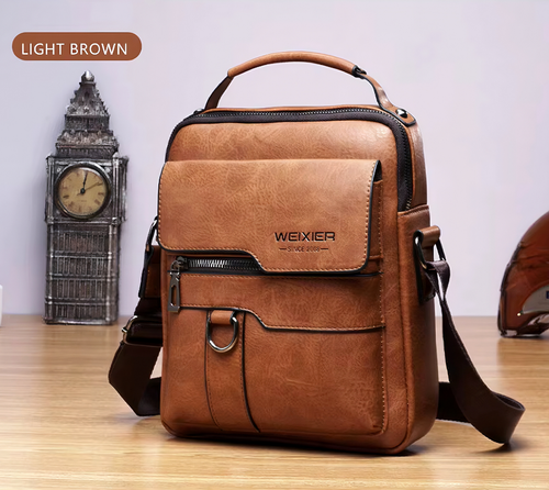 Men's Genuine Leather Crossbody Shoulder Bag