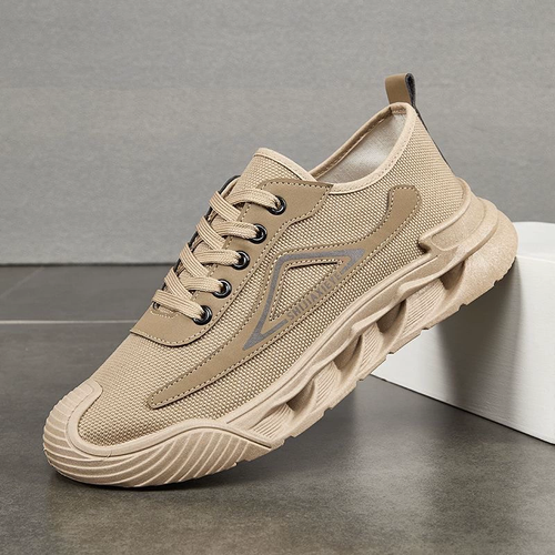 Men Lightweight Breathable Work Canvas Shoes, Non‑Slip Wear‑Resistant Construction Sneakers