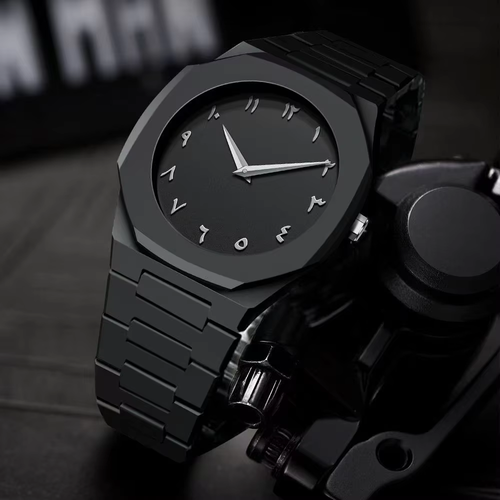 Polygonal Case Rectangular Bracelet Arabic Numeral Dial Men's Watch