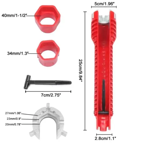 8 in 1 Sink Faucet Key Repair Tool for Toilet Bathroom Kitchen Faucet Assembly Wrench Plumbing Removal Installation Wrench Set