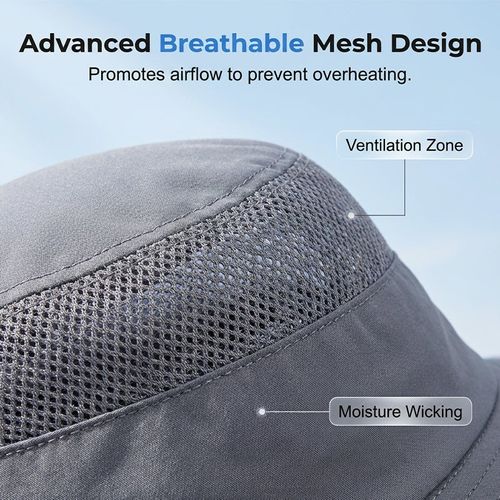 Breathable Fisherman Hat with Solar Fan