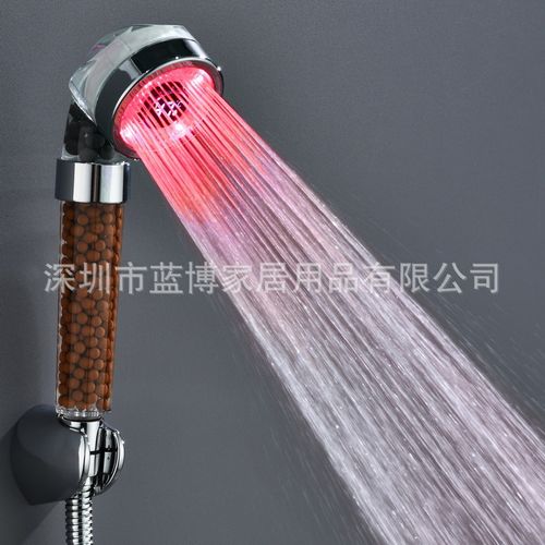 LED digital display negative ion shower nozzle emits light and changes color