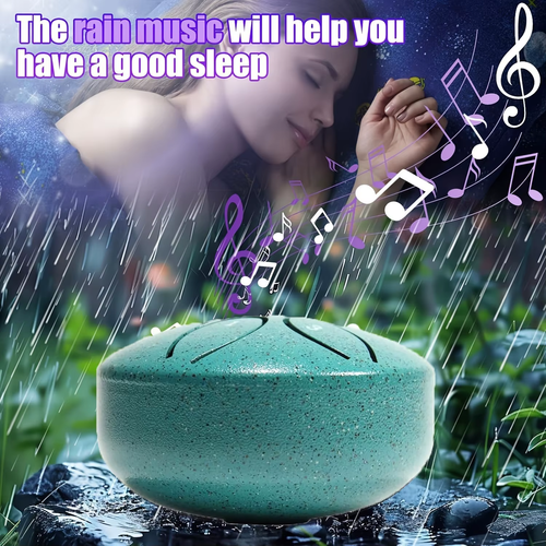 3 Inches 6 Tones Steel Tongue Drum Outdoors Rain Drum Instrument Mini Hand Drum Ethereal Drum Sticks Percussion Drum Accessories