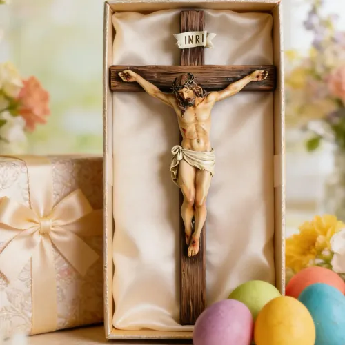 Hand-Painted Jesus Figurine 9.6 Inch, Religious Gift for Easter Christmas, Home Church Altar Display, Resin Statue