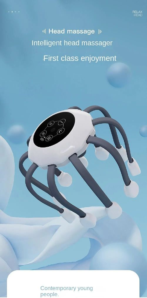 Silicone Electric head massager with 10 prongs 5 modes for scalp massage Relax the scalp to reduce stress and have a deep sleep
