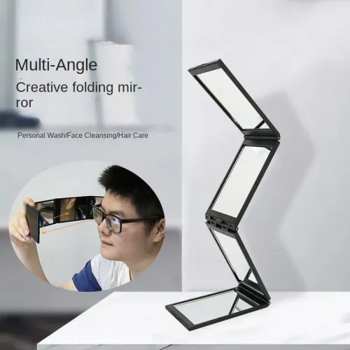 New Multi Angle 4 Face Foldable Mirror Desktop Makeup Compact Glass Folding Tiny Mirror Portable DIY Four Sided Beauty Mirror