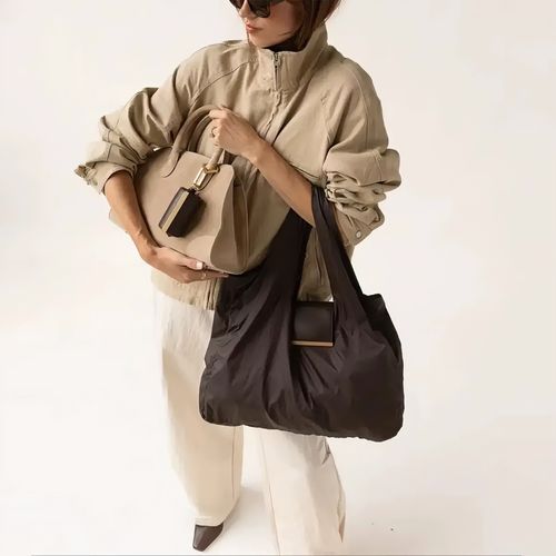 Foldable Keychain Bag Reusable Grocery Bags for Shopping Foldable & Expandable Handbag with Key Ring for Travel Daily Use