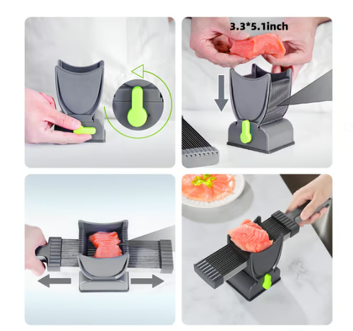 Meat Slicer For Fresh Raw Meat, Adjustable Thickness 2 Or 4 Mm, 17-In-1 Stainless Steel Meat Cleaver Kitchen Knife