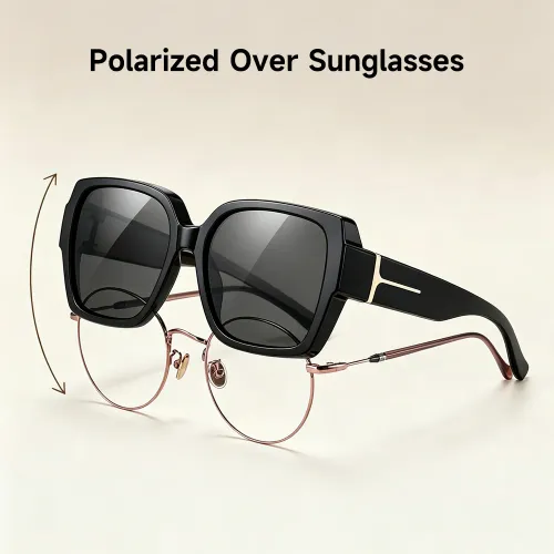 🕶️ Polarized Fit Over Sunglasses for Women – UV400 Protection Floral Frame Wear Over Prescription Glasses