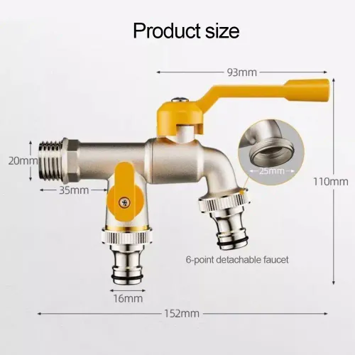 Pure Copper Garden Faucet with Dual Outlets