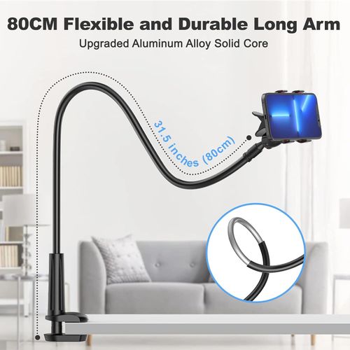 Gooseneck Cell Phone Holder Universal 360 Flexible Phone Stand Lazy Bracket Mount Long Arms Clamp