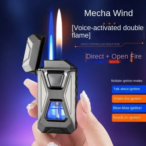 Metal Windproof Cigar Lighter Jet Torch Gas Two Types Flames Unusual Lighters