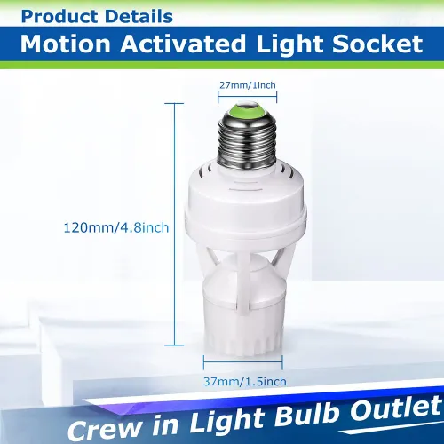 E27 Socket Converter with PIR Motion Sensor Ampoule AC100-240V LED E27 Lamp Base Intelligent Switch Light Bulb Lamp holder