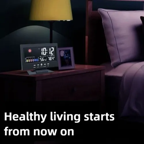 Electronic Alarm Clock Digital Alarm Clock Weather Station Time Temperature Humidity Display Clock with USB Cable