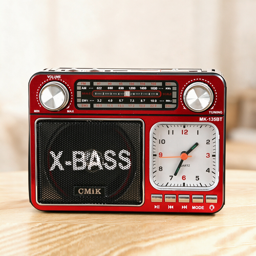 Retro Clock Bluetooth Radio Home Portable Light And Support USB TF Card Interface Receiver MP3 Music Player