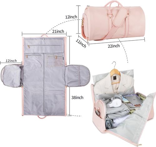 Convertible Foldable Travel Bag with Garment Compartment Waterproof Large Capacity Duffle Bag