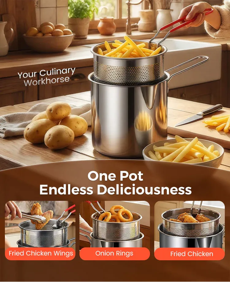 🔥Hot Sale 49% OFF🔥304 Stainless Steel Multifuntional Fryer