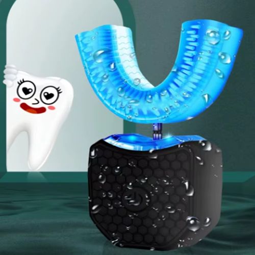 Teeth whitening lamp, U-shaped sonic wireless toothbrush, 360° ultrasonic lazy-person automatic silicone toothbrush set
