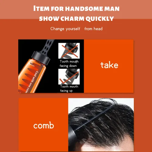 280ml Men's Oil Head Styling Gel With Comb Moisturizing, Non-greasy, Non-sticky Hair Styling Cream