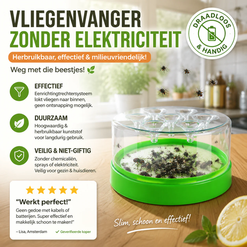 Non-electric fly trap – reusable, effective, and eco-friendly! Get rid of those pests!