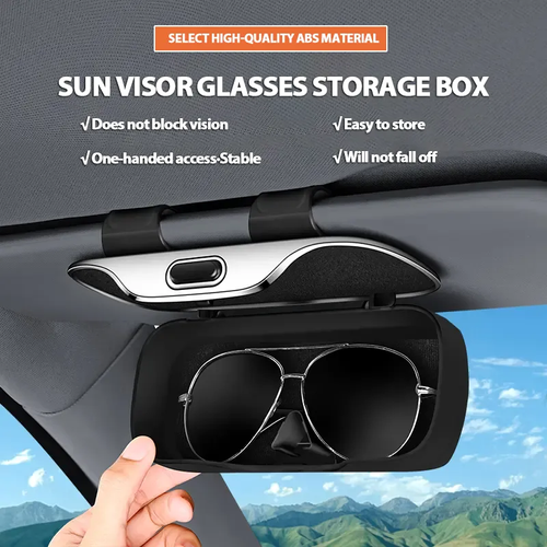 Press Switch Car Glasses Box Shock-proof Stable Car Sunglasses Holder Lossless Installation Expansion Space Eyeglass Case