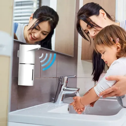 Intelligent Sensor Multi-Speed Contact-Free Wall-Mounted Vertical Hand Sanitizer Bubble Machine Rechargeable Soap Dispenser