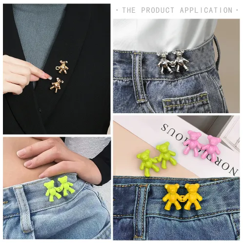 20PCS nail-free bear waist buckles, detachable and adjustable