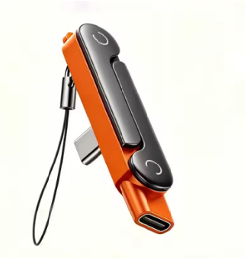 Type C Phone Charging Bracket Adapter 240W Fast Charging Type-C Male to USB-C Female Converter With foldable Holder