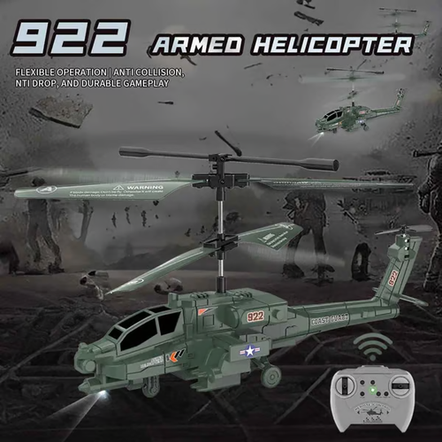 3.5 Channel Military RC Helicopters with LED Light Altitude Hold One Key Take Off Landing