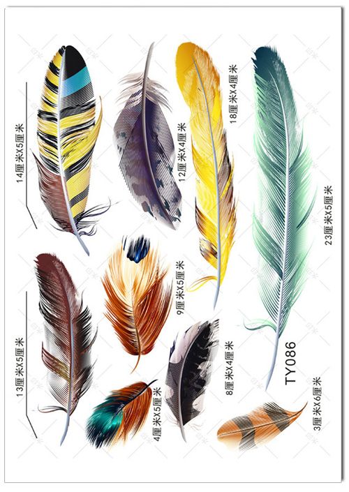 Set of 5 - Car Scratch Repair Stickers - Feathers, Flowers, Leaves and Butterflies.