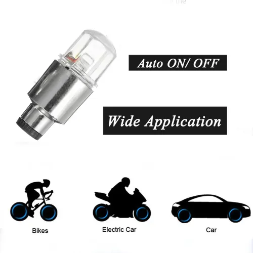 2pcs Car Hub Ambient Light Bicycle LED Tire Lights Universal Car Neon Lamp Valve Cover Lights Tire Colorful Flashing BulbDecor