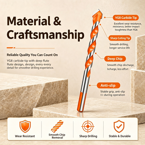 5PCS Ceramic tile, glass, concrete, cement wall, electric drill for drilling, multifunctional triangular overlord drill
