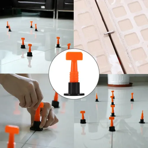51Pcs Floor Tile Leveling System Clips Spacers Porcelain Ceramic Leveler Kit For Tile Laying Wall Fixing Construction Tools