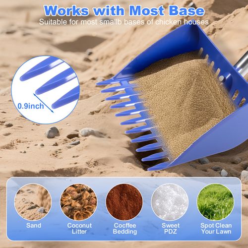 2-in-1 Chicken Manure Shovel And Rake, Used For Cleaning Chicken Coops And Pet Waste, For Small Farm, Adjustable Length