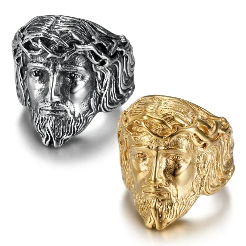 Vintage Gold Plated Greek Ring for Men Stainless Steel Mythology Engraved Accessory for Parties And Gifts