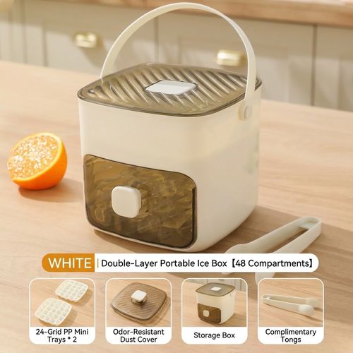 48-Cube Ice Tray (with Storage Bin) – One-Touch Release