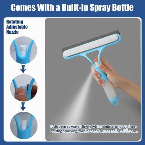 Household multi-function glass cleaning mirror with watering can 3-in-1 glass scraper window scraper