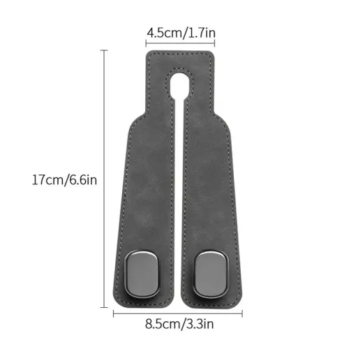 4-pack car hooks suede metal chair back storage double hooks