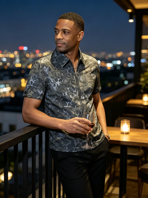 Printed new short sleeved trendy casual handsome shirt