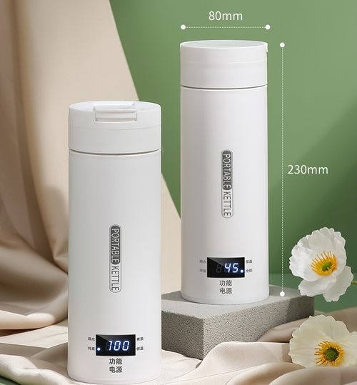 Electric Kettle Keeps Cold or Heat Insulated LED Thermometer Water Bottle Keeps Warm Portable Automatic Travel Espresso Electric Kettle