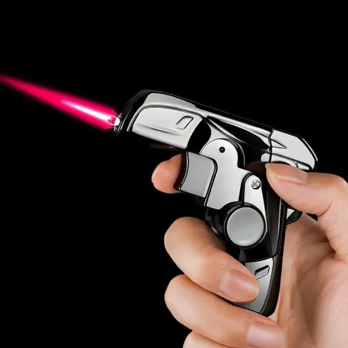 Novel fidget spinner jet creative windproof metal butane gas lighter
