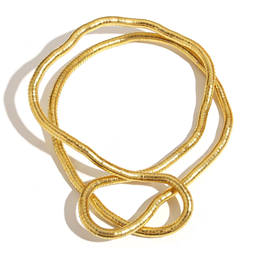 Creative Gift – Bendable Alloy Snake-Style Necklace (Silver Gold), Flexible Choker, Punk-Style Twistable Bracelet