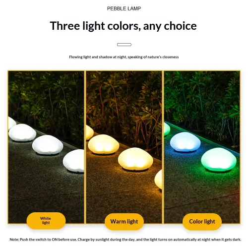 Easy Install Solar Garden Lights OutdoorLEDs IP65 Waterproof Solar Powered Stone Lights for Outdoor Pathway Decoration