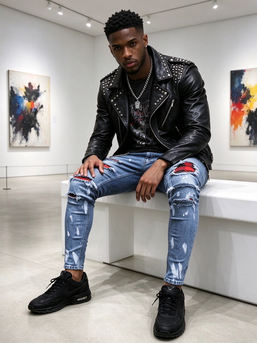 Trendy Ripped Men's Jeans