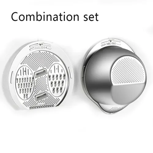 304 Stainless Steel 2 In1 Multi-Function Vegetable Washing and Draining Bowl  Cutting Basin