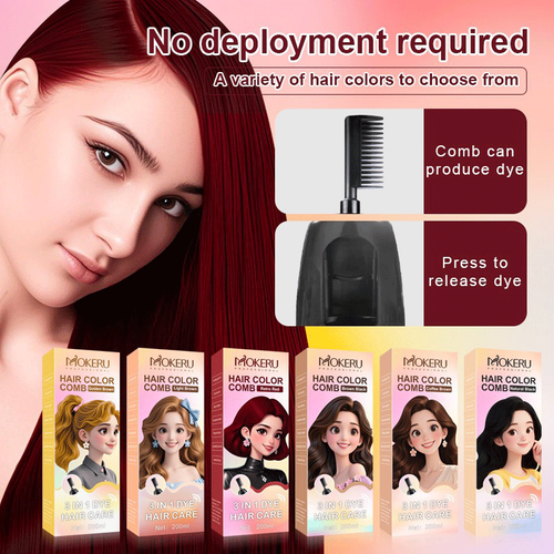 hair dye with comb dark brown