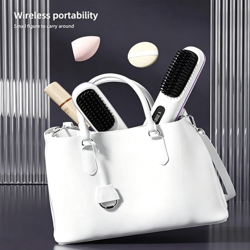 Multi-Function Cordless Ceramic Hair Straightener Brush