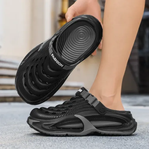 Men's Summer Outdoor Sports Toe-Toe Slippers, Thick-Soled Sandals for Wading in the Water and Beach